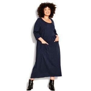 Loralette Reality Check Plain black dress w/pockets, Sz. 22/24